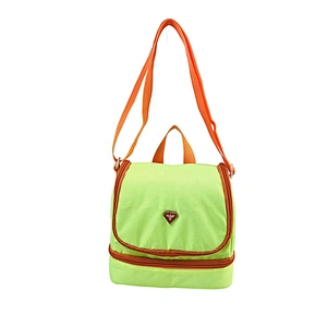 High quality insulated cooler box bags deliver lunch food delivery with custom logo thermal fluorescent green fabric for kids