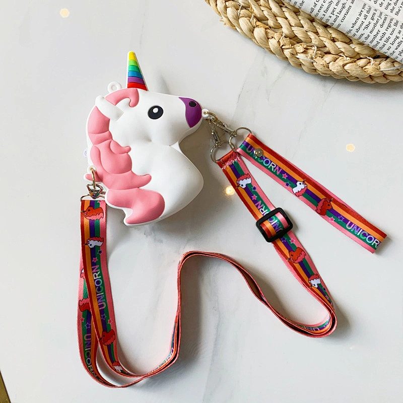 Waterproof cute cartoon girl women Silica Gel soft silicone rubber wallet pouch case coin purse mini purse with crossbody strap