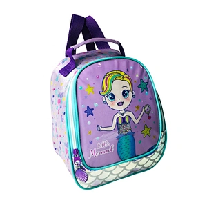 custom cartoon mermaid cooler tote bag portable food delivery lunch picnic box for school kids girls with reflective material