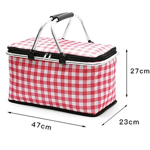 High Quality Portable Food Delivery Cooler Thermal Bag Collapsible Picnic Bag Folding Picnic Basket cooler bag