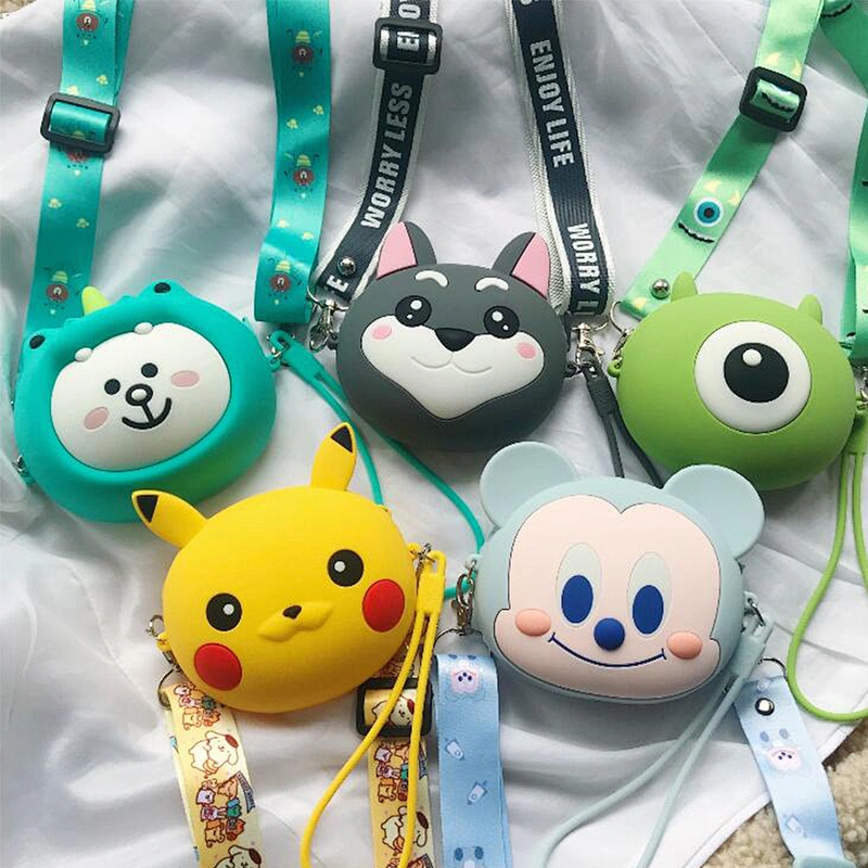Cute Animal Women Girl Handbag Silicone Cartoon Mobile Phone Shoulder Bag Crossbody Wallet Purse