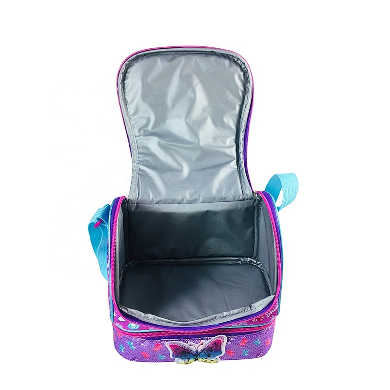 Fashionable customized high quality colorful promotional cooler basket cartoon pattern insulated lunch cooler bag