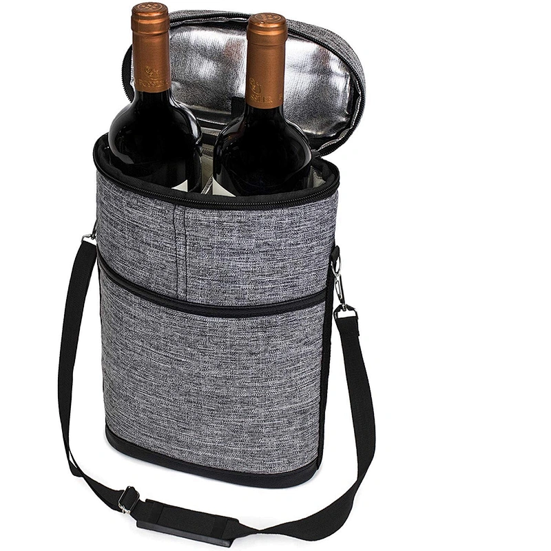 2 Bottle Wine Carrier Bag Tote Insulated Food Cooler bag picnic BOX wine cooler bag