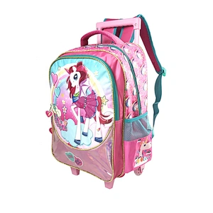 wholesale new design trolley bag Backpack Rolling bag children school bags for kids girls travel  waterproof smart With Wheels