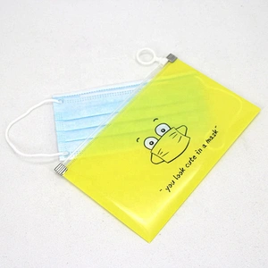 Factory wholesale Portable PVC pocket Envelope Pouch Folder Face Cover Masked Keeper Storage Bags for School Office Supplies