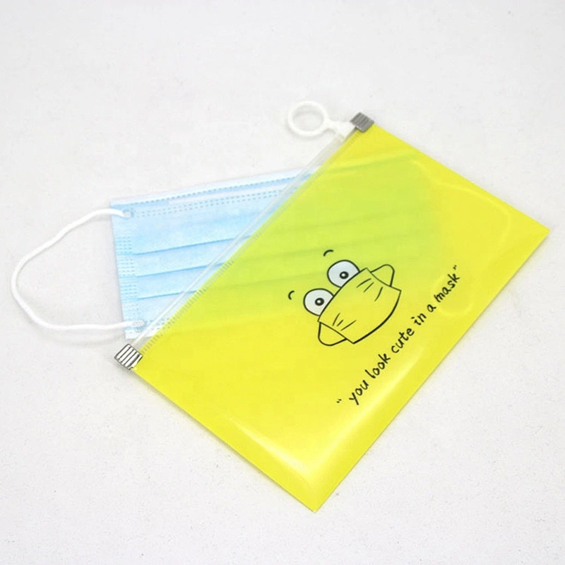 Factory wholesale Portable PVC pocket Envelope Pouch Folder Face Cover Masked Keeper Storage Bags for School Office Supplies
