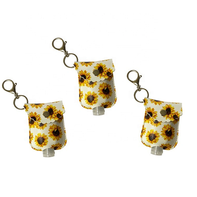 Hot selling 30ml leopard print disinfectant bottle holder hand sanitizer bottle holder for student schoolbags
