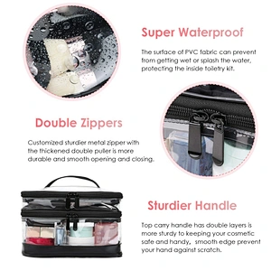 Waterproof Large Portable Clear makeup organizer bag case transparent toiletry bag Luggage Pouch Travel Makeup Cosmetic Bags