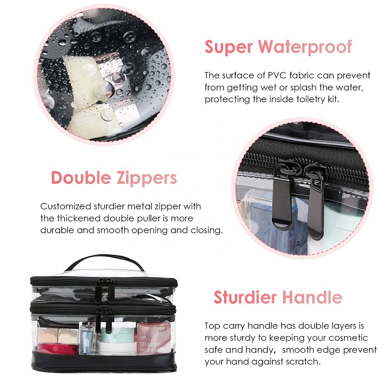 Waterproof Large Portable Clear makeup organizer bag case transparent toiletry bag Luggage Pouch Travel Makeup Cosmetic Bags