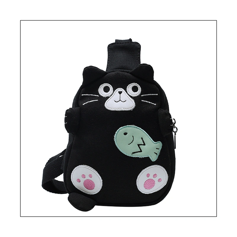 Fashion Trendy Shoulder Female Canvas Cute Lady Messenger Bag A new cartoon cat on Instagram