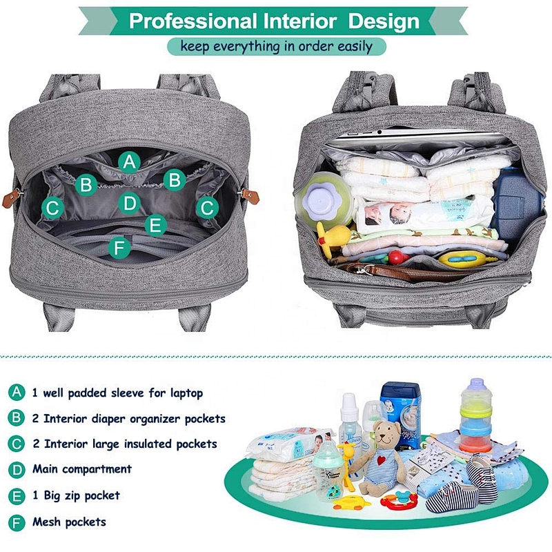 Baby Care Large Diaper Backpack Bag with Insulated Pockets,Baby Backpack Diaper Bag Bab, Custom Baby Diaper Bag Backpack