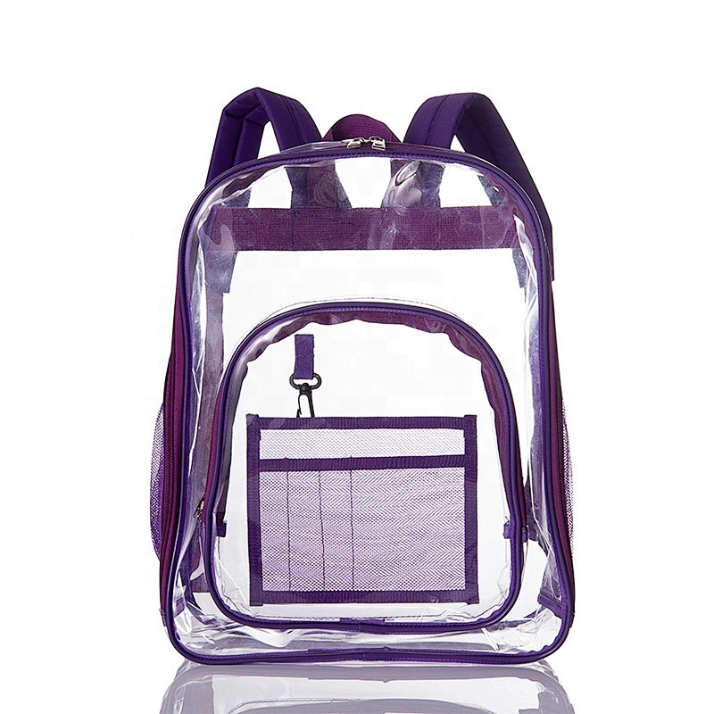 PVC Transparent custom print Logo Backpack Large Capacity Simple Waterproof Student school bag backpack