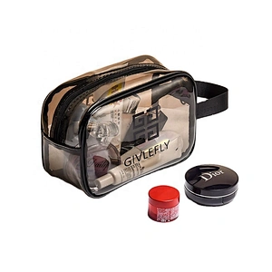 Custom Logo pvc small Waterproof cosmetic kit bags zip Pouch Transparent Beauty Clear Travel Makeup mini Wash Bag