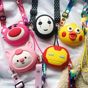 2020 Summer jelly bag cartoon silicone cute Shoulder Messenger Bag Mini mobile phone bag