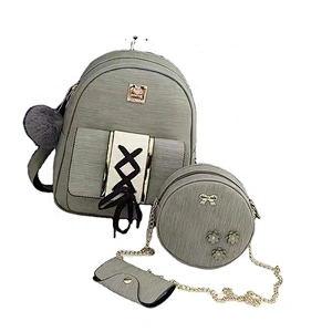 3 in 1 hit color message bag with high quality  metal accessory school bag travel backpack