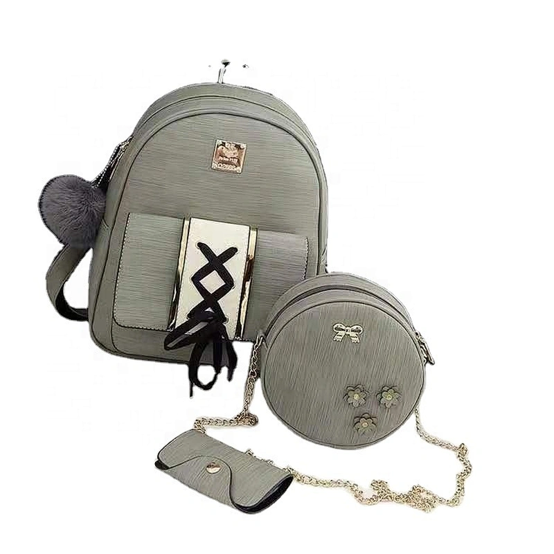3 in 1 hit color message bag with high quality  metal accessory school bag travel backpack