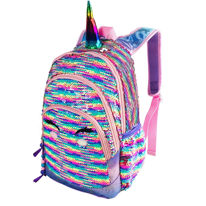 2020 trending wholesale fashion children girls unicorn school bag for kids school glitter Sequin Backpack