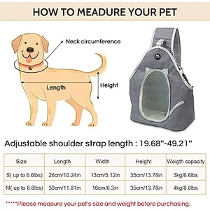 Hand-free sling for small cats and dogs for outdoor travel breathable mesh  machine washable pet backpack