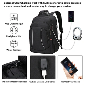 Manufacturers direct wholesale customization  men USB charging backpack multi-function 17.3 inch laptop backpack