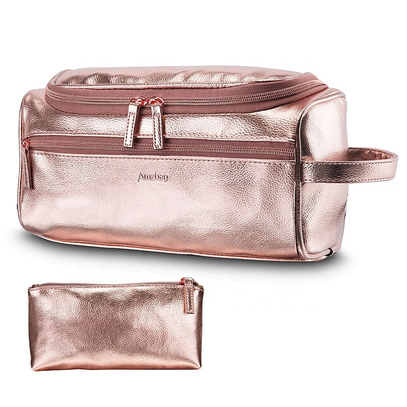 women's hook travel cosmetic bags portable cosmetics storage bag multifunctional waterproof PU leather makeup bag