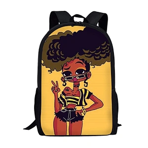Customized African girls Backpack a cartoon black girl on backpack for children