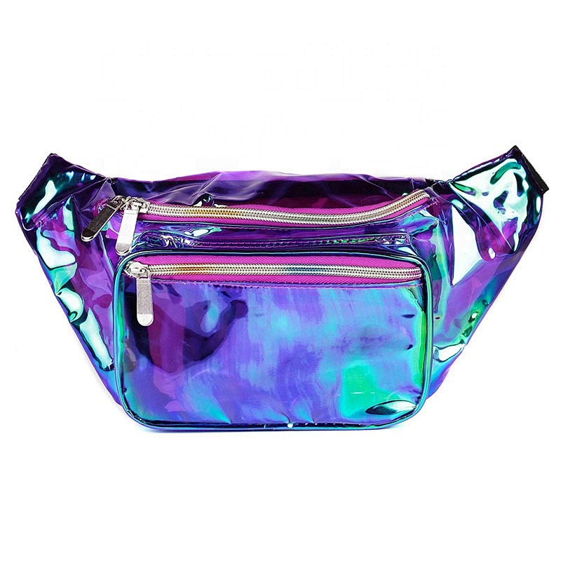 Fanny Pack PVC Transparent Purple for women men and kids cute fits small medium large waist bag chestbag
