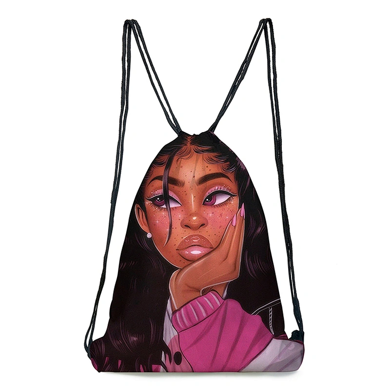 wholesale  African girls  high school backpack outdoor backpack rope polyester bundle pocket for customize