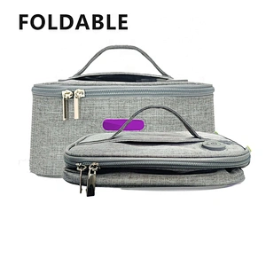 LED Foldable UVC baby items disinfection case with concealed USB charging sterilize handbag