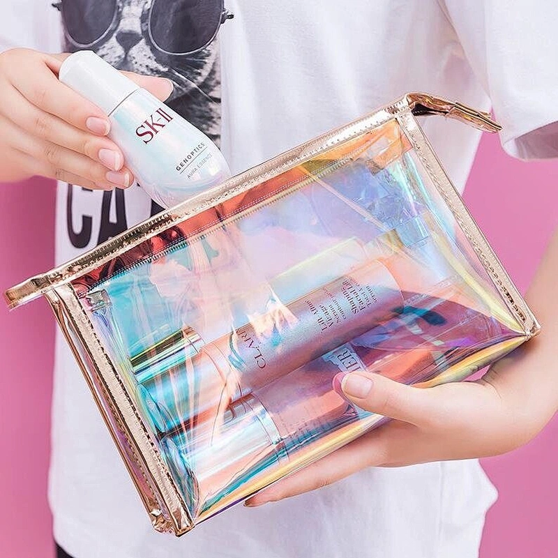 Portable Transparent bag Laser Makeup Bag Stylish and exquisite one pack multi-purpose Colorful  three-pi cosmetic bag