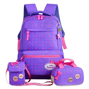 Hot sale Star pattern Waterproof 3 pcs Student shoulders bag Student Girls Backpack School backpack set school bags for girls