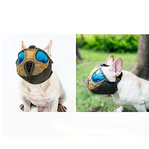 Short Snout Dog Muzzles- Adjustable Breathable Mesh Bulldog Muzzle for Biting Chewing Barking Training Dog Mask