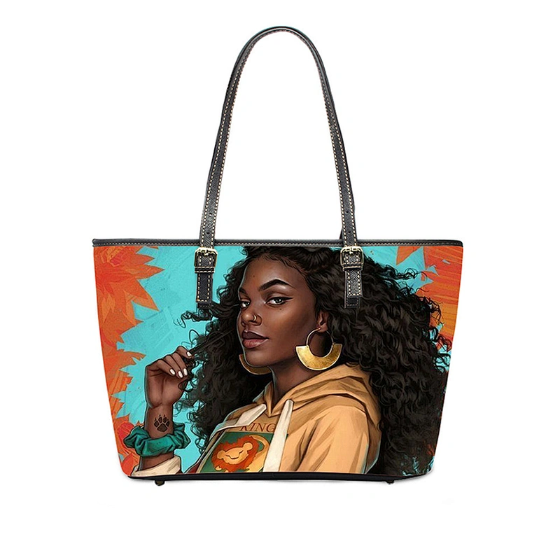 Travel bag custom African girl printed logo business trip short gym exercise bag Yoga tote bag luggage