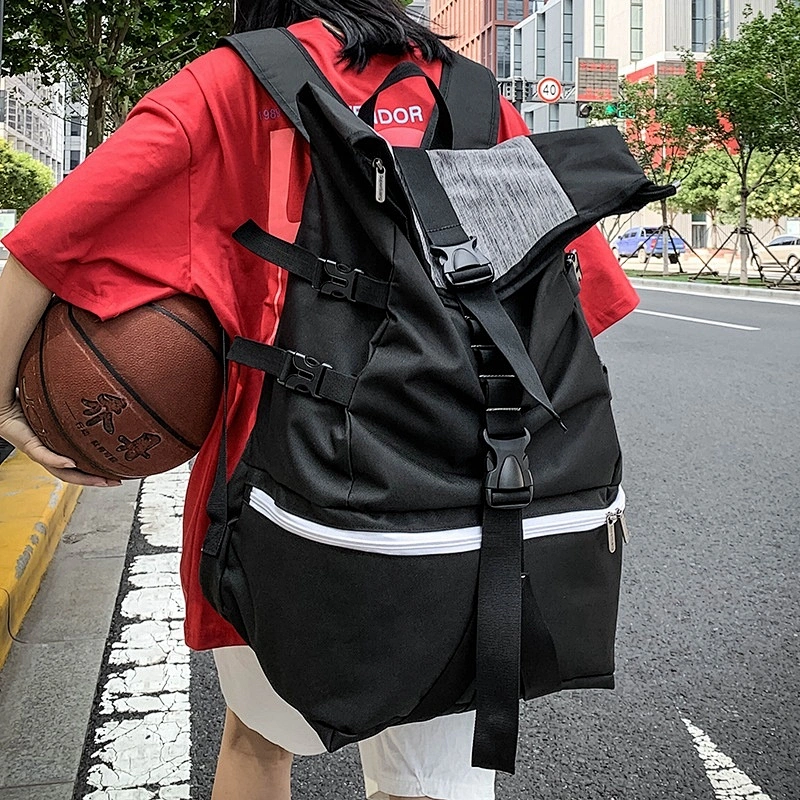 Waterproof Roll Top Outdoor Sport Tote Backpack Gym Soccer Football Basketball Bags Laptop Backpack Bags with Shoes Compartment