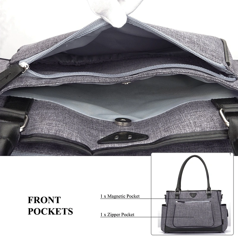 Stylish Multi-function Baby Tote Bag Portable Shopping Handbag Diaper Bag with Insulated Pocket
