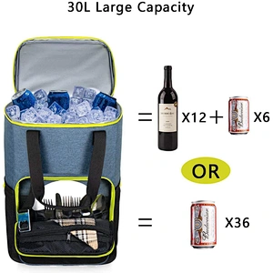Large Leak-proof Soft Cooler Can Wine Beer Food Carry Delivery Picnic Thermal Lunch Bag Bottle Opener Insulated Backpack Cooler