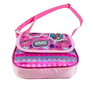 Fashion Pink polyester crossbody women hand bags square shape kids bag girls shoulder bags