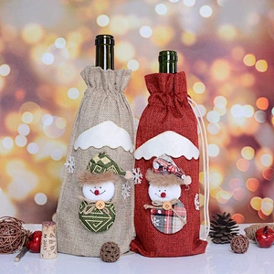 Merry Christmas Decor Wine Bottle cover Home Santa Bottle Bag Christmas Ornaments Navidad Xmas Decor Wine Bottle Cover