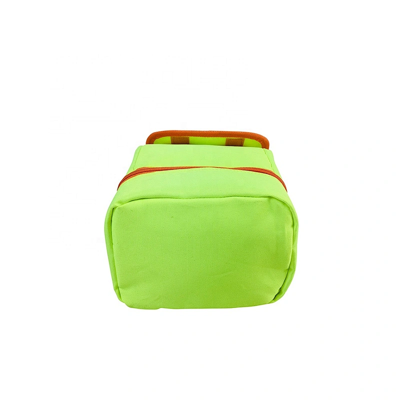 High quality insulated cooler box bags deliver lunch food delivery with custom logo thermal fluorescent green fabric for kids