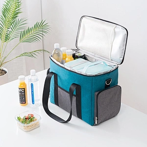 100% Eco friendly Beach grocery thermal food delivery bag custom logo Shoulder wine cooler bag insulated lunch cooler bag