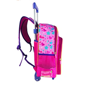 2021 trolley children school bags for girls School+Bags set Fashion Shiny Beautiful Princess trolley bag for kids