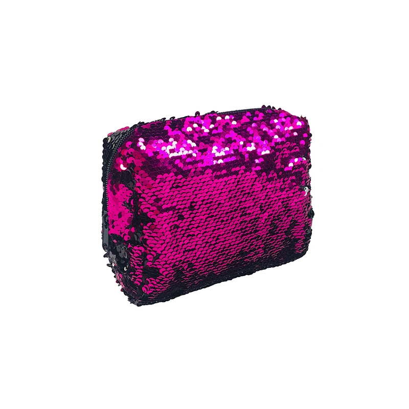 OEM/ODM Waterproof shiny sequins Women Travel Makeup Organizer Cosmetic bag basket Case Bags with handles