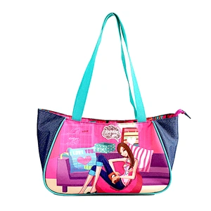 Lady Girls Fashion school Customized  Personalized Logo Style Time fashion handbag kids handbags Tote Bag for girl