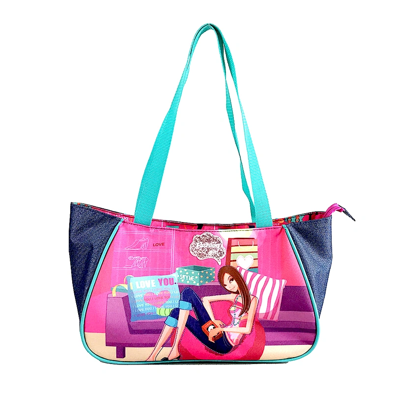 Lady Girls Fashion school Customized  Personalized Logo Style Time fashion handbag kids handbags Tote Bag for girl