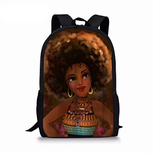 Customization  New African lady student backpack personalized fashion satchel for children African art backpack for children