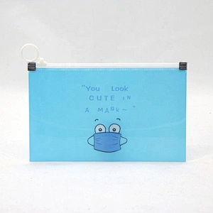 Factory wholesale Portable PVC pocket Envelope Pouch Folder Face Cover Masked Keeper Storage Bags for School Office Supplies