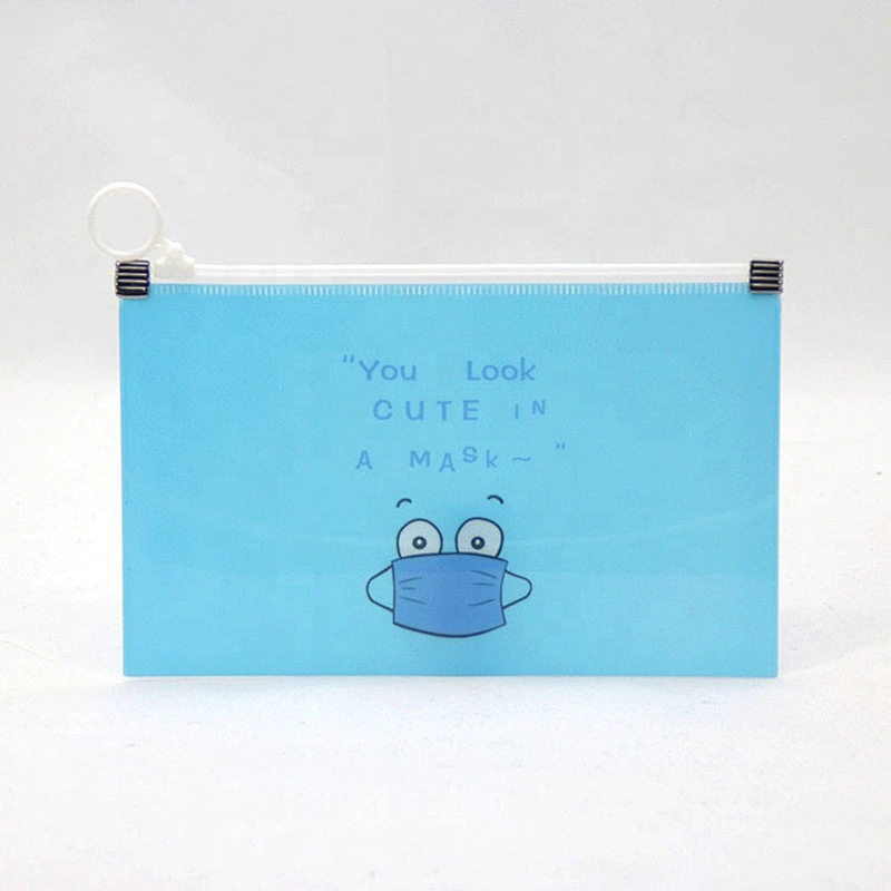 Factory wholesale Portable PVC pocket Envelope Pouch Folder Face Cover Masked Keeper Storage Bags for School Office Supplies