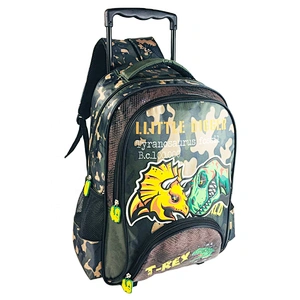 3-6 Grades Children Animal Dinosaur School Bags Kids Travel Rolling Luggage Trolley School Backpack 2 Wheels Child Book Bag