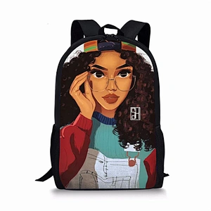 Custom black skin Backpack for African girls' primary school students  digital 3D printed backpack for children