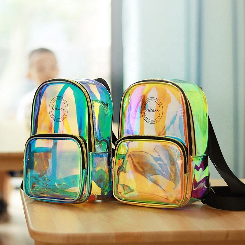 Fashion Waterproof Mini Backpack Laser Holographic PVC bag TPU Transparent Backpack For Girl