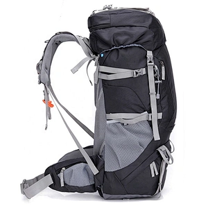 Waterproof 60/65 Liter hiking backpack travel bag with Rain Cover for Outdoor Camping premium material  mountaintop backpack